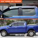APILT Large Rain Guards Window Visors for 2019-2026 Dodge RAM 1500 Crew Cab (New Body Style) Outside-Mount Wind Vent Deflector Truck Accessories Dark Smoke 4-Piece Set with Thicker