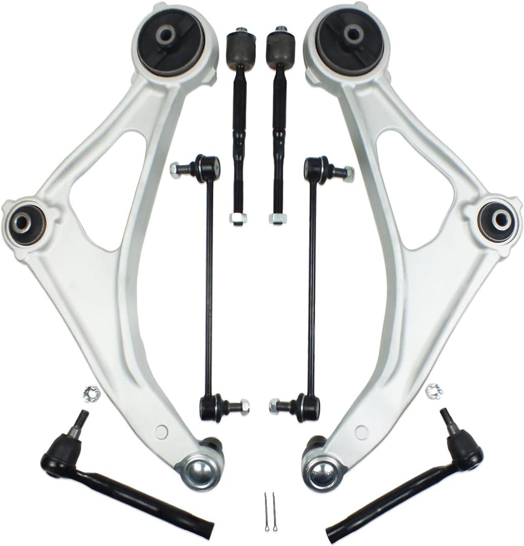 8PCS Front Lower Control Arm Suspension Kit for 2015 2016 2017 2018 Nissan Altima, 2016-2023 Maxima, Front End Kit with Ball Joint Sway Stabilizer Bar End Link Tie Rod K622838 K622839 K750094 K750095