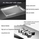 Portable Air Conditioner Drip Tray Condensate Drain Pan, 304 Stainless Steel Away Tray with Hose, Universal Window Ac Drain Pan Kit HVAC for Split Air Conditioner (14.5x31.5 in)