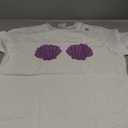 Mermaid Seashell Bra Purple Shells Cartoon Graphic T-Shirt, Small