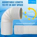 Portable Air Conditioner Hose Kit AC Hose with Adapter 5.9" Dia 59" Length Flexible Exhaust Hose and AC Unit Tube Connector for Portable Air Conditioner Vent