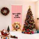Pink Golden Retriever Door Cover Banner, Life Is Better with a Golden Front Door Cover Photography Background Decor for Porch Entryway Wall Hanging Decoration, 35 * 79 Inch