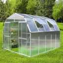 Clear Polycarbonate Roofing Sheet, Plastic UV Resistant Greenhouse Shed Canopy, Transparent Insulation Day Lighting Panels, Easy Cut Covering Panel for Outdoor Gardening, Farming, 13.12ft x 3.2ft