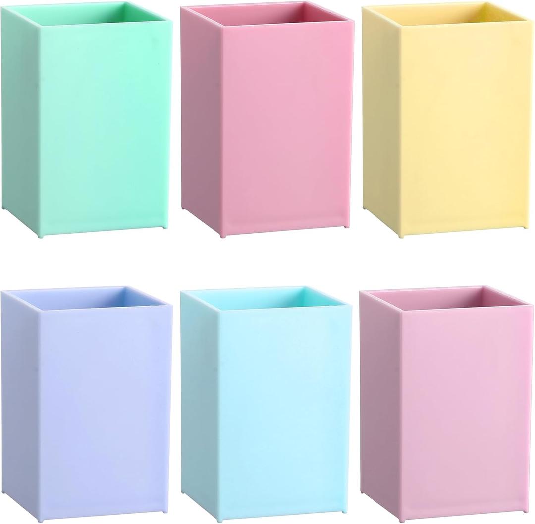 gisgfim 6 Pcs Classroom Magnetic Storage Boxes Magnetic Storage Containers Plastic Dry Erase Marker Holder Plastics Pen Holder for Refrigerator Whiteboard Home Office School Organizer Supply (Pastel)