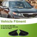 Motoforti 1 Pair ABS Left Right Side Mirror Cover Cap Replacement Gloss Black for Kia Sorento 2021-2025 Ox Horn with Turn Signal Light Mirror Guard Cover