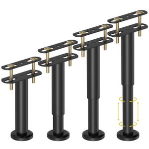 4 Pcs Adjustable Height Bed Support Legs 7.08-12.6 inch, Bed Frame Center Support Legs for Bed Frame/Bed Center Slat/Furniture, Heavy Duty Metal Bed Replacement Legs Bed Slats Support Legs