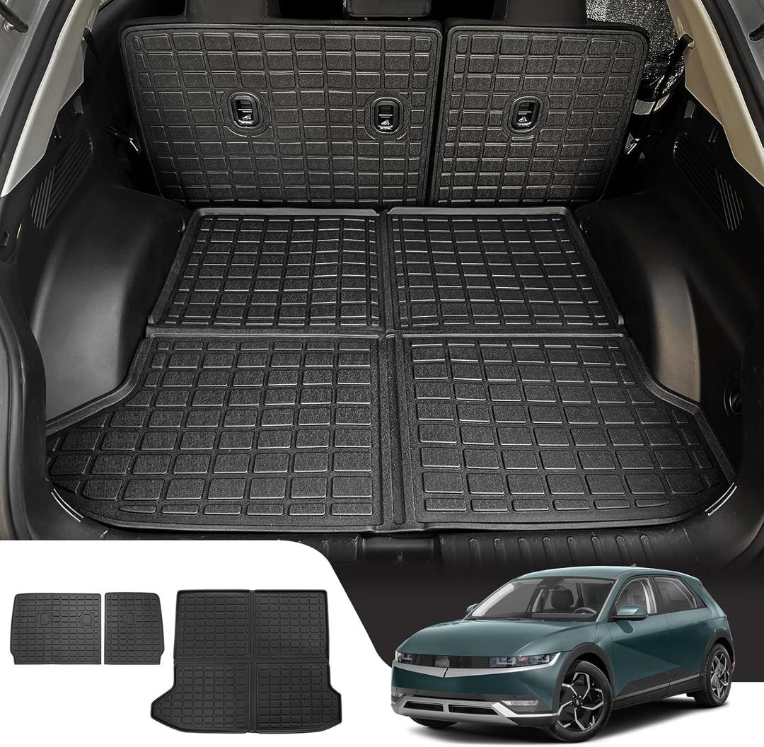 Cargo Mat Compatible with 2022-2025 Hyundai Ioniq 5 Trunk Mat Cargo Liner All Weather Back Seat Cover Protector 2024 Ioniq5 Accessories