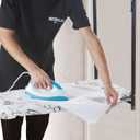 Seiritex Over the Door Ironing Board Cover 13 x 37 inch, Small Iron Board Cover w Heat Reflective 3 Layers Thick Padding with Hook and Loop Fasteners (White)