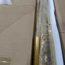 Tribesigns Modern Dining Table for 6-8 People, 70.8 Inches Long White Room Kitchen, Wood Kitchen with Gold Metal Legs, Rectangular Dinner Room, Family Gathering