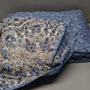 Comfort Spaces Valerie Boho Quilt Set Full/Queen Blue - Reversible Lightweight Bedding with Watercolor Medallion, Cozy All Season Quilt for Guest Room, Dorm, Teen or Adult Bed