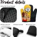 Dinner's Fxxking Ready Funny Yellow Oven Mitts with Hanging Loop and Silicone Non-Slip, Housewife Baking Cooking Kitchen Utensils 2-Piece Set, Gifts for Chef Hostess Mom Wife Aunt Sister