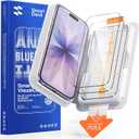 SMARTDEVIL 3 Pack Tempered Glass for iPhone 17 Screen Protector, Anti Blue Light, Eye Protection, SGS Military-Grade Shatterproof, Fast & Easy Installation, Case Friendly Design