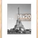 upsimples 16x20 Picture Frame, Display Pictures 11x14 with Mat or 16 x 20 Without, Wall Hanging Poster Frame, Natural, 1 Pack