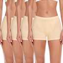 wirarpa Women's Boyshorts Panties Cotton Boxer Briefs for Ladies Underwear Shorts with Cotton Crotch 4 Pack (XX-Large, Beige)