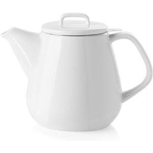 Sweejar 40oz Tea pot with Removable Stainless Steel Infuser,Dishwasher Safe Tea Pots for Loose Tea,Tea Pots with Infuser for Chrismas Women Gift (White)