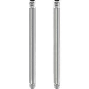 GeilSpace 1/2" x 16" Stainless Steel Pipe, 304 Pipe Nipple Fits Standard 1/2 Inch Threaded Pipes and Fittings, DIY Industrial Metal tube (2 PCS)