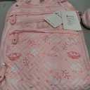 BabbleRoo Diaper Bag Backpack - Baby Essentials Travel Tote - Multi Function Water Resistant Diaper Bag, Travel Essentials Baby Bag with Changing Pad, Stroller Straps & Pacifier Case - Pink Birdy