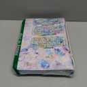 Jewelry Travel Organizer Case, PU Leather Portable Jewelry Storage Book with Transparent Pockets Zipper Bag for Necklaces, Earrings, Bracelets(48 Grids+48 Thicken PVC Bags),WatercolourBlossoms