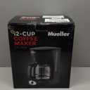 Mueller 12-Cup Drip Coffee Maker - Borosilicate Carafe, Auto-Off, Reusable Filter, Anti-Drip, Keep-Warm Function, Clear Water Level Window Coffee Machine, Kitchen Essentials & Accessories (Black)
