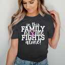 Breast Cancer Awareness Shirt Women: in This Family No One Fights Alone Shirt Breast Cancer Gifts Pink Short Sleeve Tops (Gray, S)