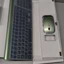 Wireless Keyboard and Mouse Ultra Slim Combo, TopMate 2.4G Silent Compact USB 2400DPI Mouse and Scissor Switch Keyboard Set with Cover, Batteries Included, for PC/Laptop/Windows/Mac - Green Black