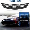 Black Mesh Grille Fit 2001 2002 2003 for Civic Coupe/Sedan,JDM Type Front Bumper Grill Guard Replacement Part