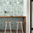 Peel and Stick Wallpaper - Green and White Leaf Wallpaper Removable Waterproof Contact Paper for Cabinets Bedroom Self-Adhesive Wall Cover Vinyl 16.1x197