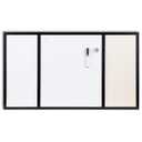 U Brands Black Frame Command Center White Board with List, 20" x 35" Inches, Office Supplies, Includes Calendar and Linen Section