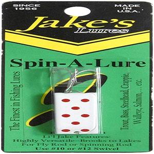 Jake'S Lures Spin Fishing Equipment, 1/4 oz, White with Red 2 Pcs