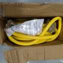 POWGRN 50 ft 12/3 Outdoor Extension Cord Waterproof Heavy Duty with Lighted Indicator End 12 Gauge 3 Prong, Flexible Cold-Resistant Long Power Cord Outside, 15Amp 1875W SJTW Yellow ETL Listed