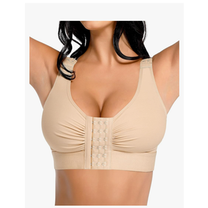 FeelinGirl Post Surgery Compression Bra for Women's Front Closure Bra with Adjustable Straps Wirefree M