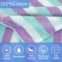 VOOVA & MOVAS Toddler Towel with Hood, Oversized (2-4Years,21"X21") Made from 100% Soft Cotton,Absorbent Hooded Poncho Towel for Baby Boy,Perfect for Pool | Swimming | Bath | Beach,Blue Purple Stripe