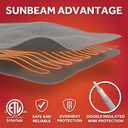 Sunbeam Royal Posh Velvet Heated Throw Electric Blanket, 50" x 60", 4 Heat Settings, 4-Hour Auto Shut-Off, Warming Throw for Couch, Fast Heating, Machine Washable, Warm and Cozy, Rain Storm Blue