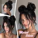 Messy Bun Hair Piece 100% Real Human Hair Chignons Scrunchie Tousled Fluffy Bun Scrunchie Wig Stretchy Band Messy Buns Hair Clip Fake Messy Hair Buns Hair Pieces for Women Black
