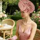 Unpifolov Fascinators Hats Elegant Women Flower Mesh Feathers Wedding Cocktail Bride Headband for Derby Hat Tea Party