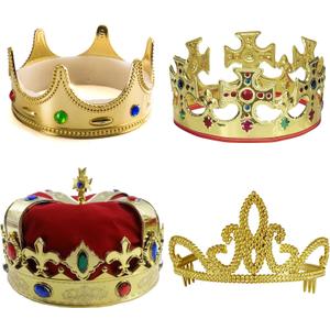 Tigerdoe Kings Crown - Prince Crown - 3 Pack - Royal King Crowns and Princess Tiara - Costume Accessories Tigerdoe Kings Crown - Prince Crown - 3 Pack - Royal King Crowns and Princess Tiara - Costume Accessories