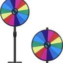 iElyiEsy 24" Prize Wheel with Adjustable Floor Stand Height Adjustable 12 Slots Spin Wheel for Prizes with Dry Erase Markers & Eraser for Carnival Trade Show (24 Inch Dual Use)