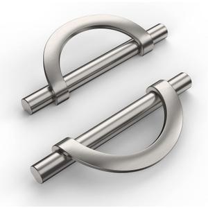 Amerdeco 10 Pack Brushed Satin Nickel Cabinet Pulls 3.75 Inch(96MM) Hole Centers Kitchen Cabinet Handles Hardware (3.75"/96MM Hole Center)