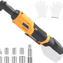 Cordless Ratchet Wrench 3/8" for Dewalt 20V Battery,75 ft-lbs Electric Wrench with 1/2"&1/4" Adapters,3" Extension Bar Replace for DCF510B(Not Battery Included)