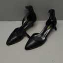 VenusCelia Women's Easy Going Strap Pump Kitten Heel Shoe (Size 8.5, Black)