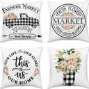 Hexagram Throw Pillow Covers 18x18, Outdoor Farmhouse Pillow Covers