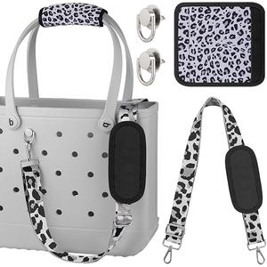 OUTXE Strap Wrap for Bogg Bag, Adjustable Crossbody Shoulder Strap, Neoprene Handle Wrap Protector, Universal Beach Bag Accessories Compatible with Simply Southern& Simple Modern, Leopard