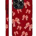 Compatible with iPhone 16 Pro Max Case,A Red Bow for Christmas for Woman Men Full Body Protective Cover Shockproof 2 in 1 Silicone + Hard PC Design for iPhone 16 Pro Max Case