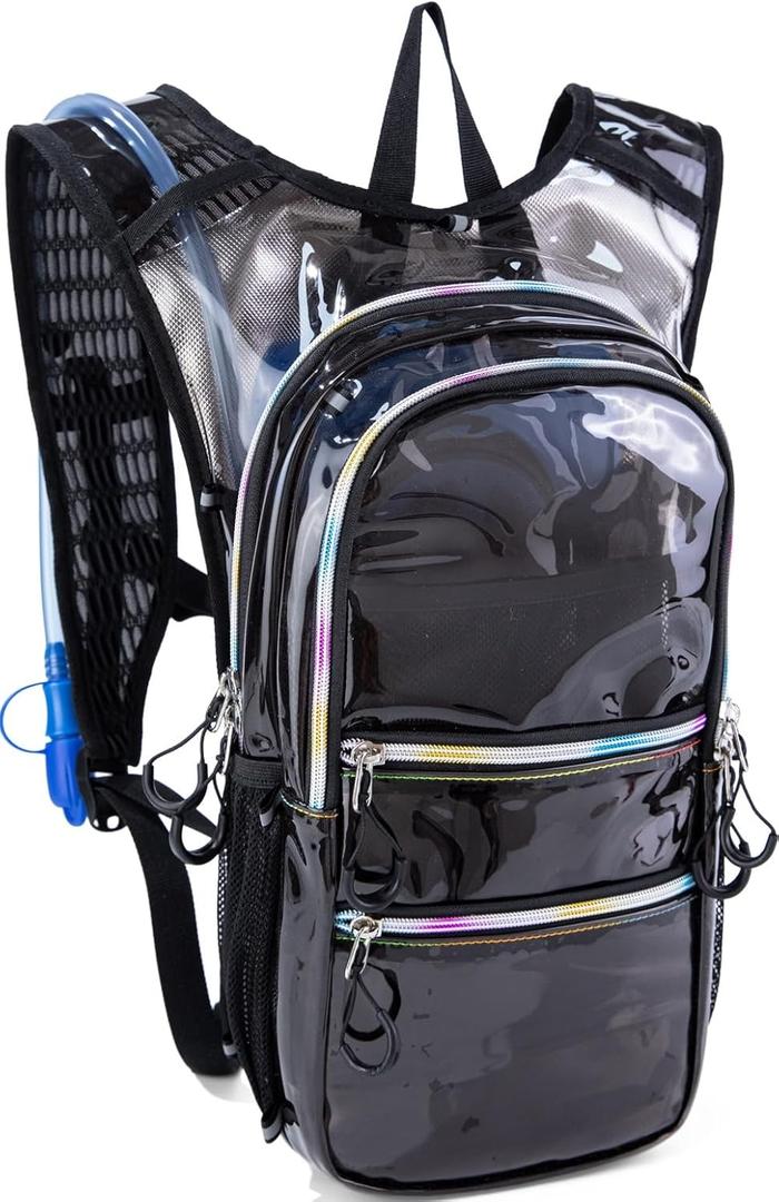 Hydration Backpack Pack with Cool Lights, 2L Water Bladder, Lightweight Bag for Running, Hiking, Bike, Climbing, Music Festival Essential, and Rave