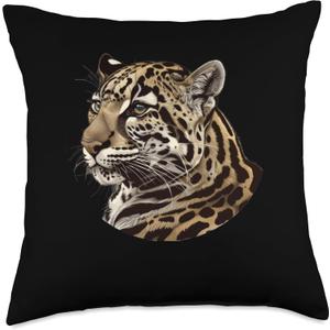 Clouded Leopard Round Image Throw Pillow, 18X18