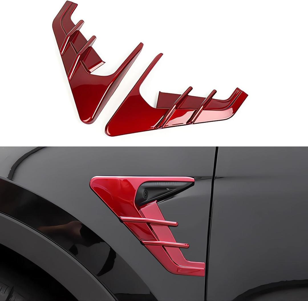 HW3.0 Signal Side Camera Protection Cover Compatible with Model 3 2020-2023,Compatible with Model Y 2020-2023.6 Sporty Side Camera Cover,Turn Signal Cover(Red)