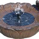 Solar Bird Bath Fountain,Sunflower with Resting Bird,Solar Powered with 3 Nozzles,Outdoor Garden Bird Bath,Solar Water Fountain for Bird Bath,Hummingbird Bird Bath for Outdoor