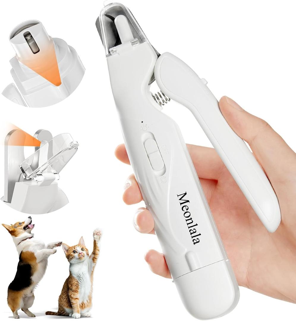 2-in-1 Dog Nail Clippers & Dog Nail Grinder with 2 LED Lights, Ultra-Quiet, USB Rechargeable,Security Upgrade,Multiple Grinding Methods, and Splash Guard for Small and Large Dogs & Cats