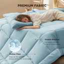 Bedsure Comforter Duvet Insert - Quilted Comforters Queen Size, All Season Duvet, GentleSoft Down Alternative Bedding, with 8 Tabs, Gifts for Women/Men, Light Spa Blue, Queen 88 x 88 Inches