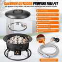 GasBRUH Outdoor Portable Propane Fire Pit, 19-Inch,60,000 BTU with Cover&Carry Kit,Camping Propane Fire Pits,Gas Firebowl,Portable Gas Fire Pit for Outside Patio,Backyard,Camping,RV,Deck,Tailgating